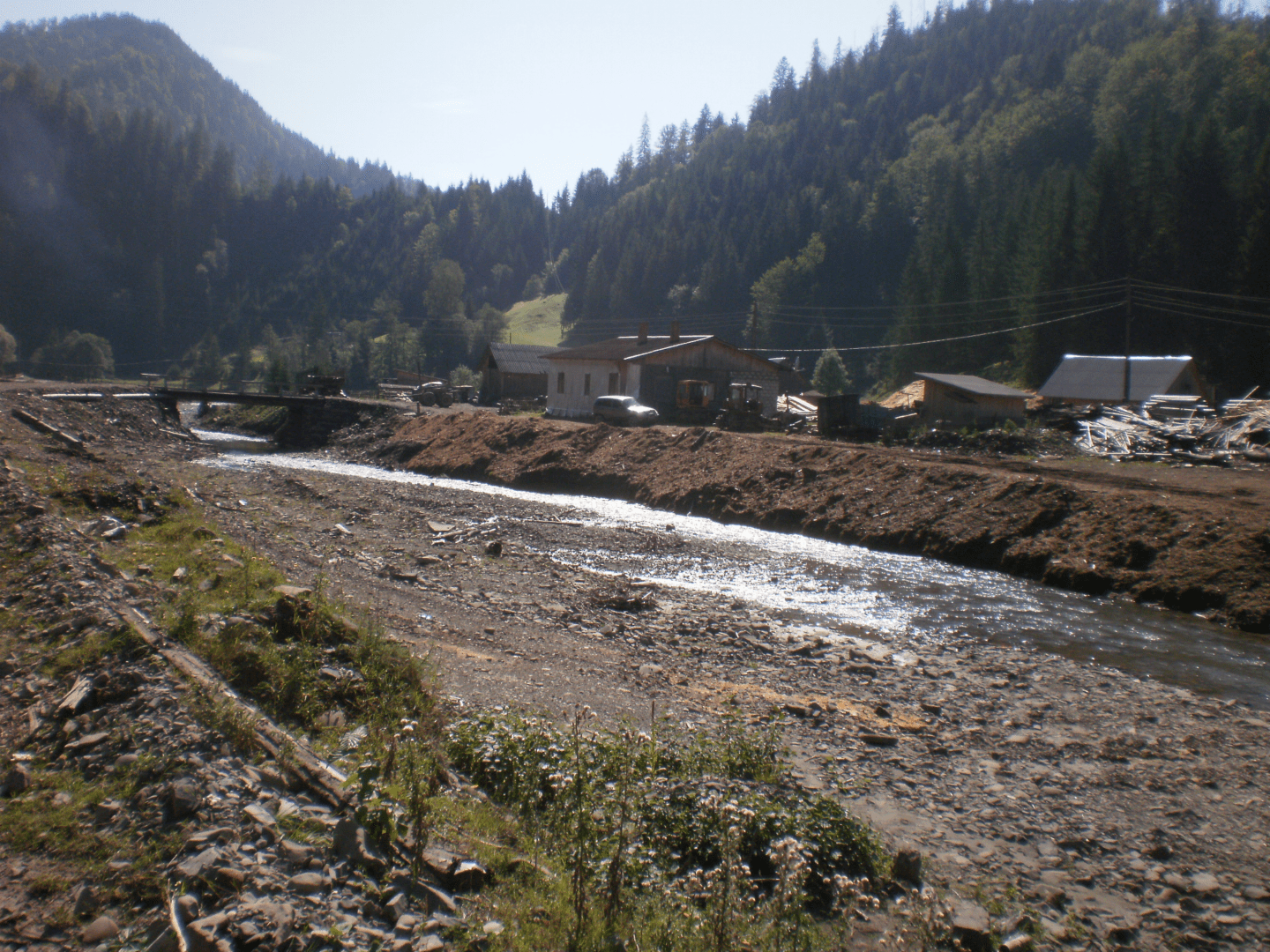 На Івано-Франківщині за забруднення річки зупинили роботу пилорами
